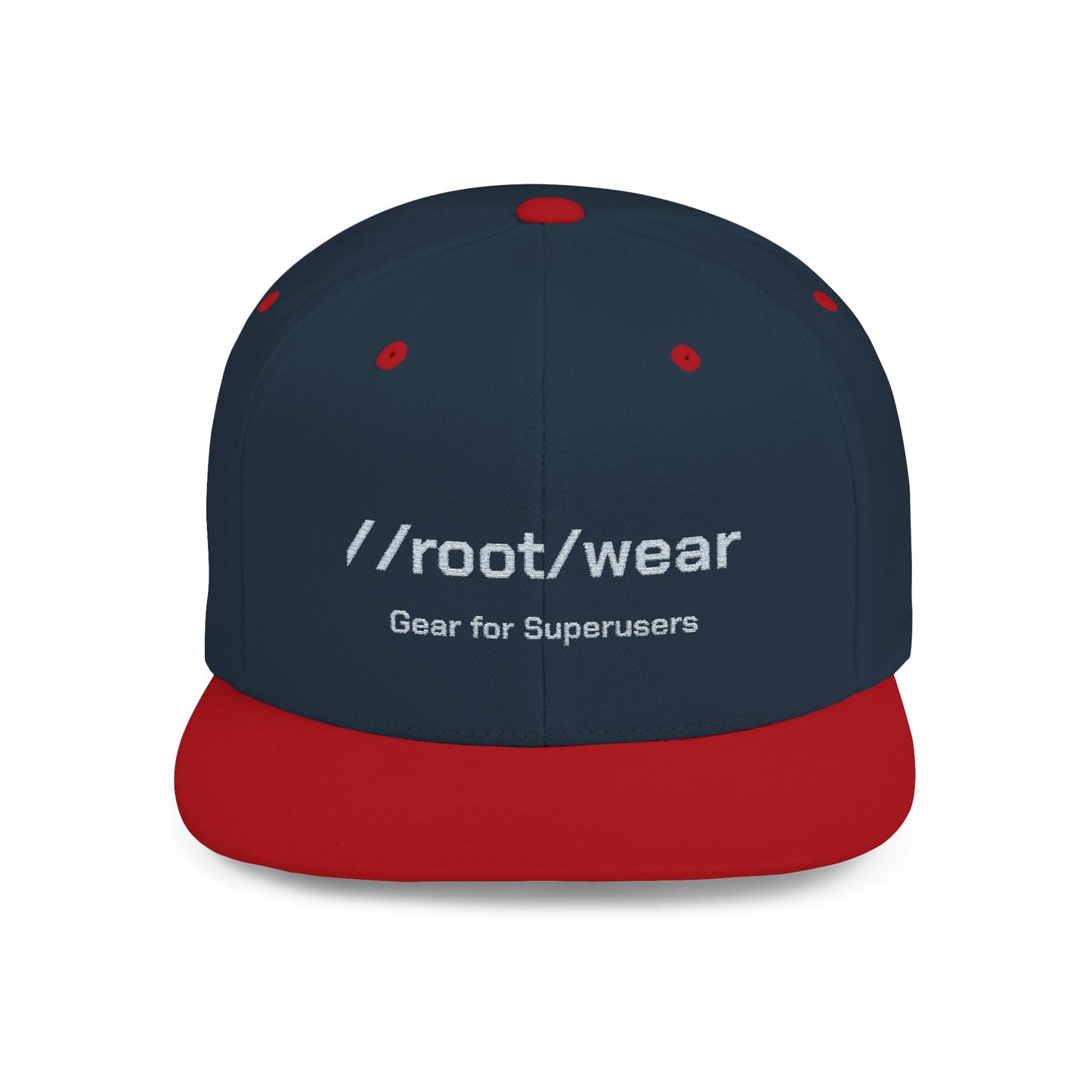 RootWear Embroidered Snapback Hat – Tech-Inspired Flat Bill Cap for Programmers & Superusers