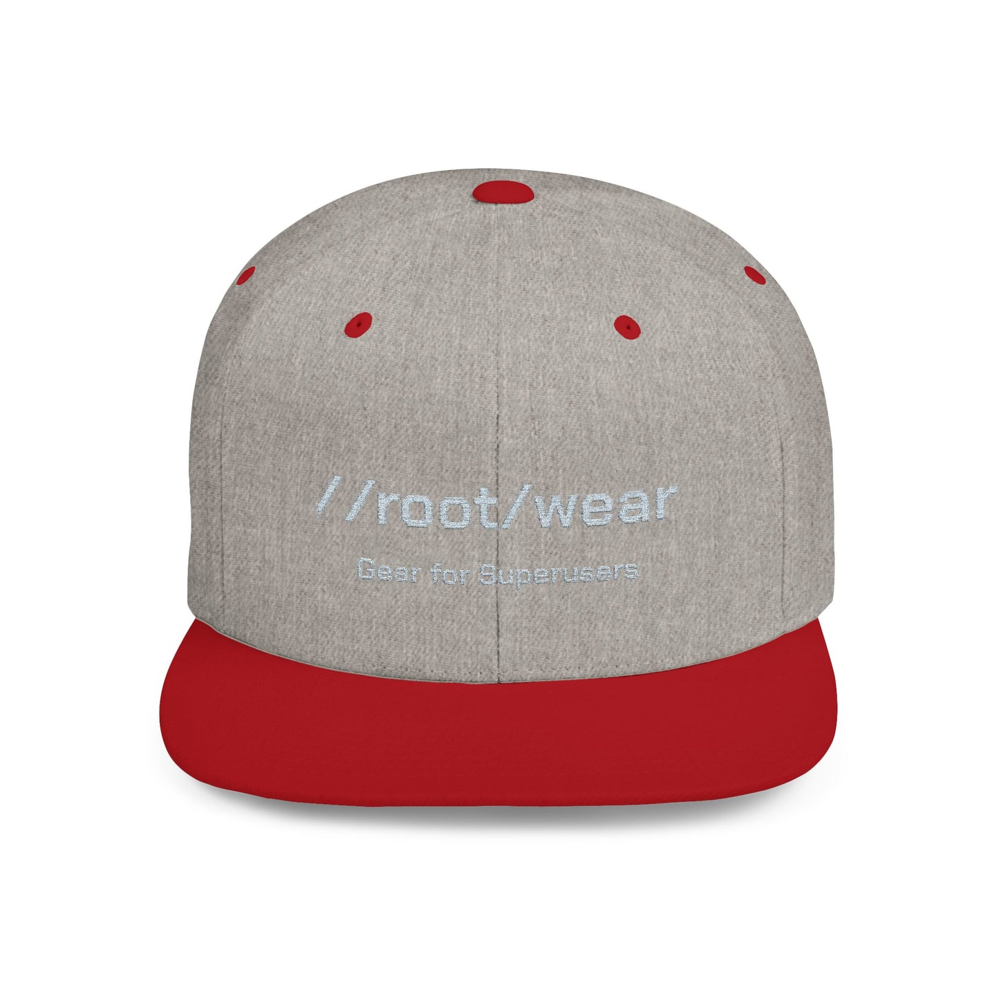 RootWear Embroidered Snapback Hat – Tech-Inspired Flat Bill Cap for Programmers & Superusers