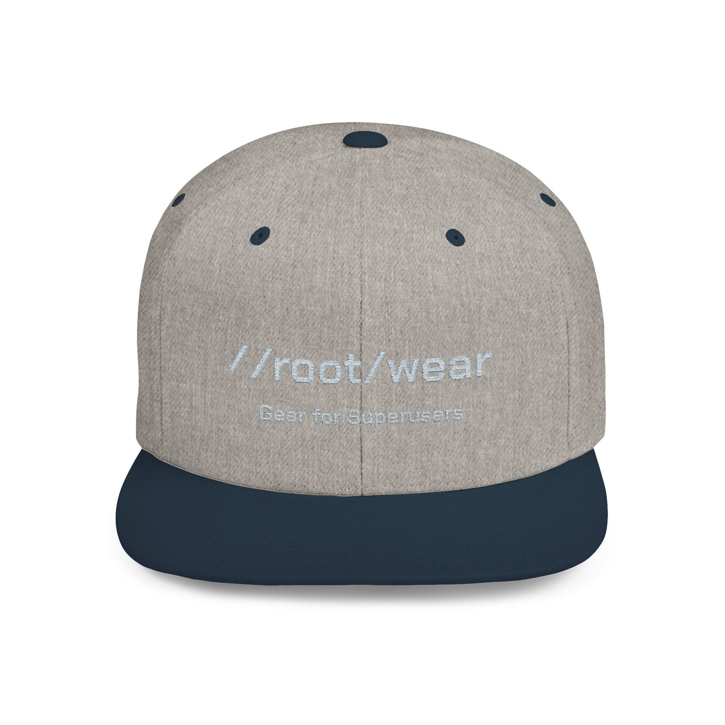 RootWear Embroidered Snapback Hat – Tech-Inspired Flat Bill Cap for Programmers & Superusers