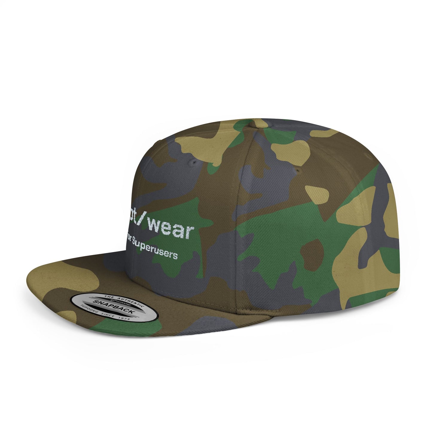 RootWear Embroidered Snapback Hat – Tech-Inspired Flat Bill Cap for Programmers & Superusers