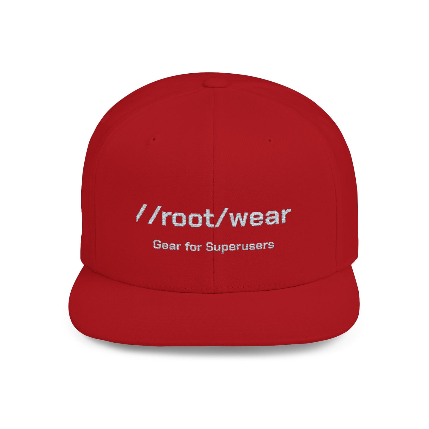 RootWear Embroidered Snapback Hat – Tech-Inspired Flat Bill Cap for Programmers & Superusers