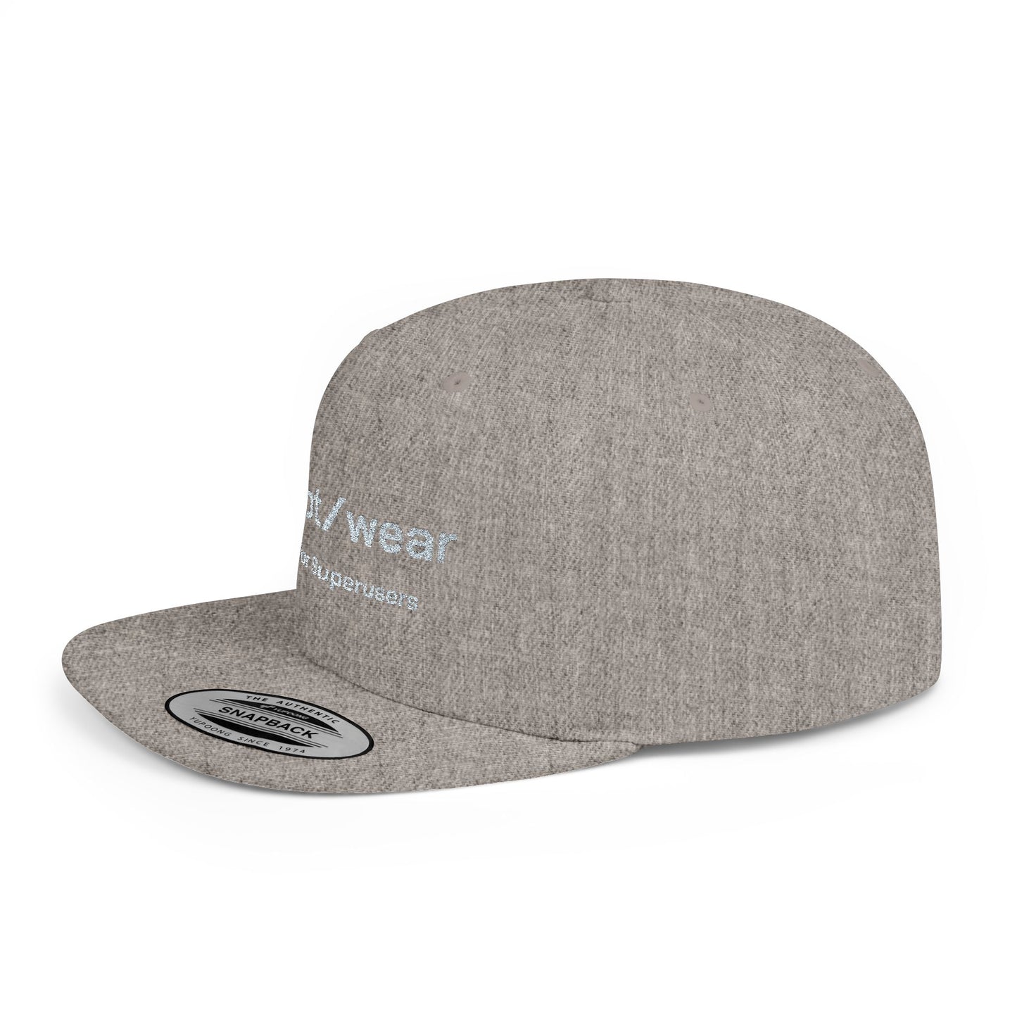 RootWear Embroidered Snapback Hat – Tech-Inspired Flat Bill Cap for Programmers & Superusers