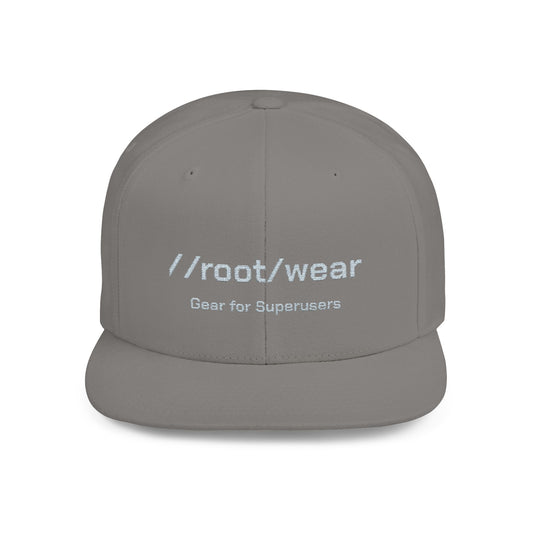 RootWear Embroidered Snapback Hat – Tech-Inspired Flat Bill Cap for Programmers & Superusers