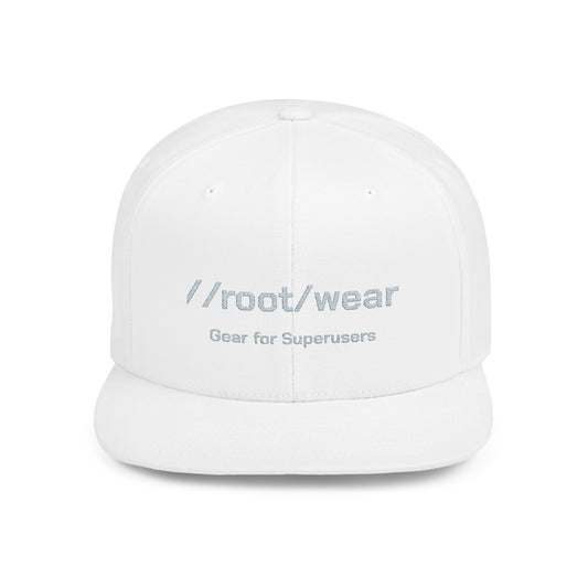 RootWear Embroidered Snapback Hat – Tech-Inspired Flat Bill Cap for Programmers & Superusers