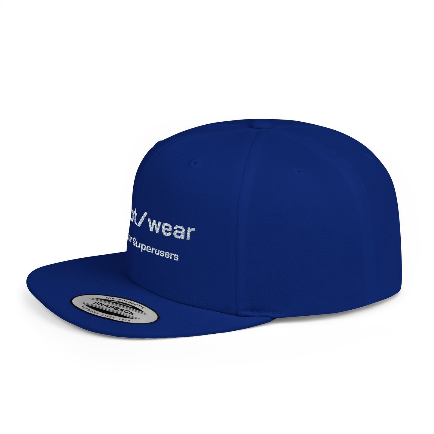 RootWear Embroidered Snapback Hat – Tech-Inspired Flat Bill Cap for Programmers & Superusers