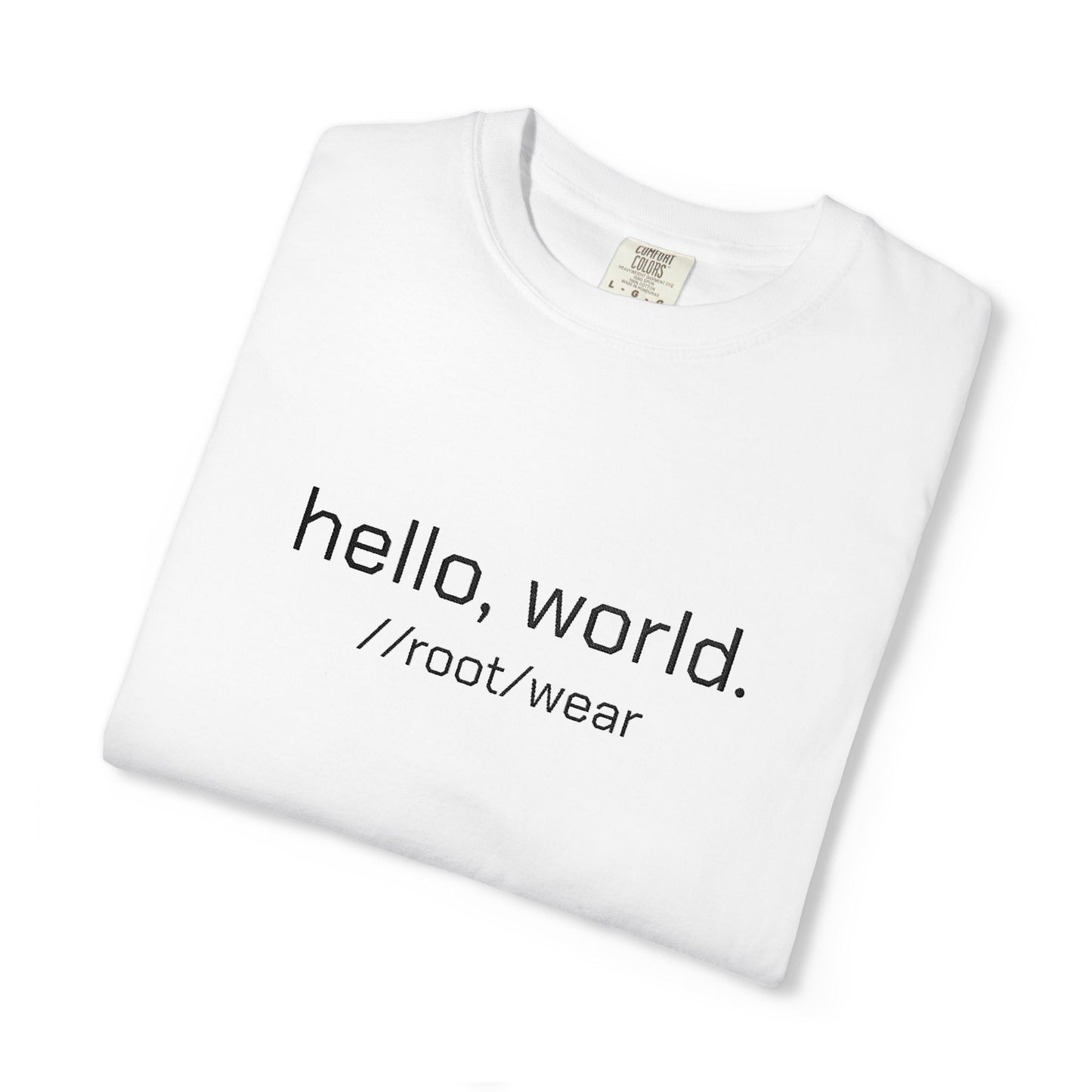'Hello World' Embroidered Tech T-shirt