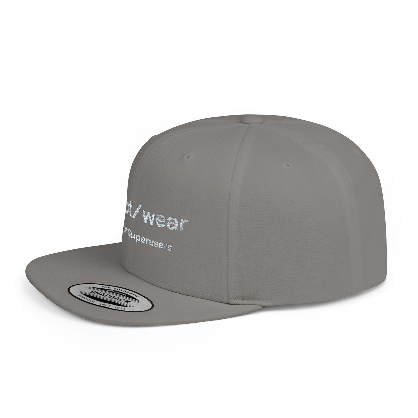 RootWear Embroidered Snapback Hat – Tech-Inspired Flat Bill Cap for Programmers & Superusers