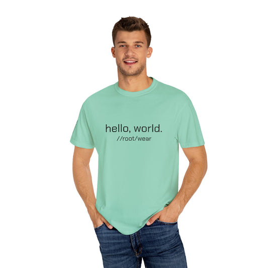 'Hello World' Embroidered Tech T-shirt