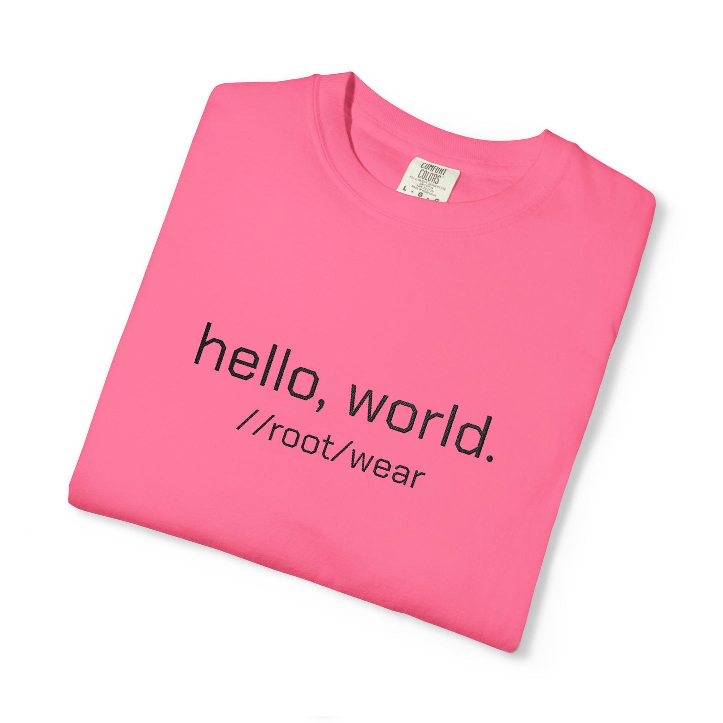 'Hello World' Embroidered Tech T-shirt