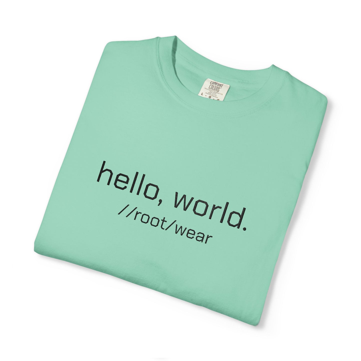 'Hello World' Embroidered Tech T-shirt