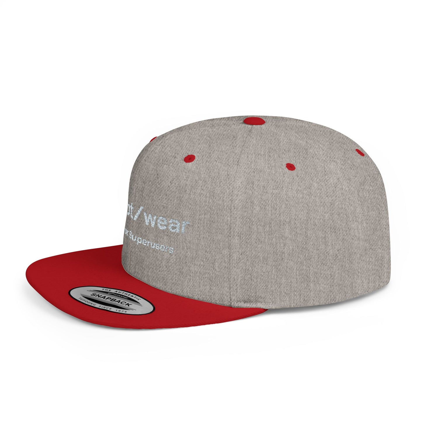 RootWear Embroidered Snapback Hat – Tech-Inspired Flat Bill Cap for Programmers & Superusers